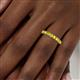 6 - Emlynn 3.00 mm Yellow Diamond 10 Stone Wedding Band 
