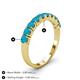 4 - Emlynn 3.00 mm Turquoise 10 Stone Wedding Band 