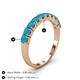4 - Emlynn 3.00 mm Turquoise 10 Stone Wedding Band 