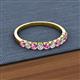 2 - Emlynn 2.70 mm Pink Sapphire and Diamond 10 Stone Wedding Band 