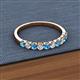 2 - Emlynn 2.70 mm Blue Topaz and Diamond 10 Stone Wedding Band 