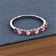 2 - Emlynn 2.70 mm Ruby and Diamond 10 Stone Wedding Band 