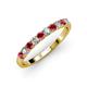 3 - Emlynn 2.70 mm Ruby and Diamond 10 Stone Wedding Band 
