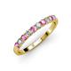 3 - Emlynn 2.70 mm Pink Sapphire and Diamond 10 Stone Wedding Band 