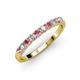 3 - Emlynn 2.70 mm Pink Tourmaline and Diamond 10 Stone Wedding Band 