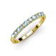 3 - Emlynn 2.70 mm Aquamarine and Diamond 10 Stone Wedding Band 