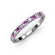 3 - Emlynn 2.70 mm Amethyst and Diamond 10 Stone Wedding Band 
