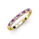 3 - Emlynn 2.70 mm Amethyst and Diamond 10 Stone Wedding Band 