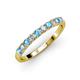 3 - Emlynn 2.70 mm Blue Topaz and Diamond 10 Stone Wedding Band 