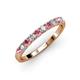3 - Emlynn 2.70 mm Pink Tourmaline and Diamond 10 Stone Wedding Band 
