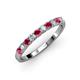 3 - Emlynn 2.70 mm Ruby and Diamond 10 Stone Wedding Band 