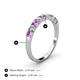 4 - Emlynn 2.70 mm Amethyst and Diamond 10 Stone Wedding Band 