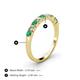 4 - Emlynn 2.70 mm Emerald and Diamond 10 Stone Wedding Band 