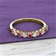 2 - Emlynn 3.00 mm Pink Tourmaline and Diamond 10 Stone Wedding Band 
