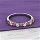 2 - Emlynn 3.00 mm Rhodolite Garnet and Diamond 10 Stone Wedding Band 