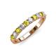 3 - Emlynn 3.00 mm Yellow and White Diamond 10 Stone Wedding Band 