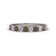1 - Emlynn 3.00 mm Smoky Quartz and Diamond 10 Stone Wedding Band 