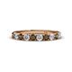 1 - Emlynn 3.00 mm Smoky Quartz and Diamond 10 Stone Wedding Band 