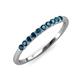 3 - Emlynn 2.40 mm Blue Diamond 10 Stone Wedding Band 