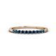 1 - Emlynn 2.40 mm Blue Diamond 10 Stone Wedding Band 