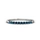 1 - Emlynn 2.40 mm Blue Diamond 10 Stone Wedding Band 
