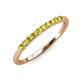 3 - Emlynn 2.40 mm Yellow Diamond 10 Stone Wedding Band 