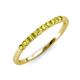 3 - Emlynn 2.40 mm Yellow Diamond 10 Stone Wedding Band 