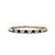 1 - Emlynn 2.40 mm Blue Diamond and Diamond 10 Stone Wedding Band 