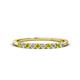 1 - Emlynn 2.40 mm Yellow Diamond and Diamond 10 Stone Wedding Band 