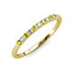 3 - Emlynn 2.40 mm Yellow Diamond and Diamond 10 Stone Wedding Band 