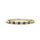 1 - Emlynn 2.40 mm Smoky Quartz and Diamond 10 Stone Wedding Band 