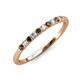 3 - Emlynn 2.40 mm Smoky Quartz and Diamond 10 Stone Wedding Band 