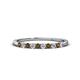 1 - Emlynn 2.40 mm Smoky Quartz and Diamond 10 Stone Wedding Band 