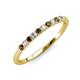 3 - Emlynn 2.40 mm Smoky Quartz and Diamond 10 Stone Wedding Band 