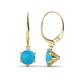 1 - Calla Turquoise (6mm) Solitaire Dangling Earrings 