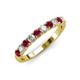 3 - Emlynn 3.00 mm Ruby and Diamond 10 Stone Wedding Band 