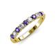 3 - Emlynn 3.00 mm Iolite and Diamond 10 Stone Wedding Band 