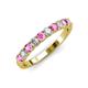3 - Emlynn 3.00 mm Pink Sapphire and Diamond 10 Stone Wedding Band 