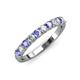 3 - Emlynn 3.00 mm Tanzanite and Diamond 10 Stone Wedding Band 