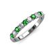 3 - Emlynn 3.00 mm Green Garnet and Diamond 10 Stone Wedding Band 
