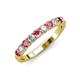 3 - Emlynn 3.00 mm Pink Tourmaline and Diamond 10 Stone Wedding Band 