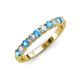 3 - Emlynn 3.00 mm Blue Topaz and Diamond 10 Stone Wedding Band 