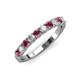 3 - Emlynn 3.00 mm Rhodolite Garnet and Diamond 10 Stone Wedding Band 