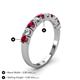 4 - Emlynn 3.00 mm Ruby and Diamond 10 Stone Wedding Band 