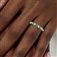 6 - Emlynn 3.00 mm Green Garnet and Diamond 10 Stone Wedding Band 