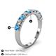 4 - Emlynn 3.00 mm Blue Topaz and Diamond 10 Stone Wedding Band 