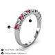 4 - Emlynn 3.00 mm Rhodolite Garnet and Diamond 10 Stone Wedding Band 