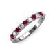 3 - Emlynn 3.00 mm Ruby and Lab Grown Diamond 10 Stone Wedding Band 