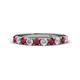 1 - Emlynn 3.00 mm Ruby and Lab Grown Diamond 10 Stone Wedding Band 