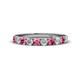 1 - Emlynn 3.00 mm Pink Tourmaline and Lab Grown Diamond 10 Stone Wedding Band 